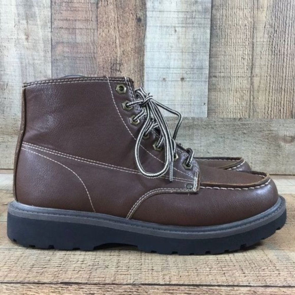 Northwest Territory Brown‎ Faux Leather Ankle Work Boots